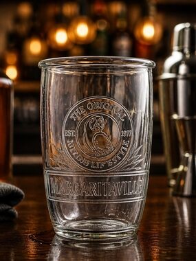 Margaritaville Clear Embossed Glass Tumbler